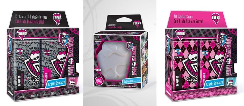 Shampoo, Condicionador e sabonete Monster High!