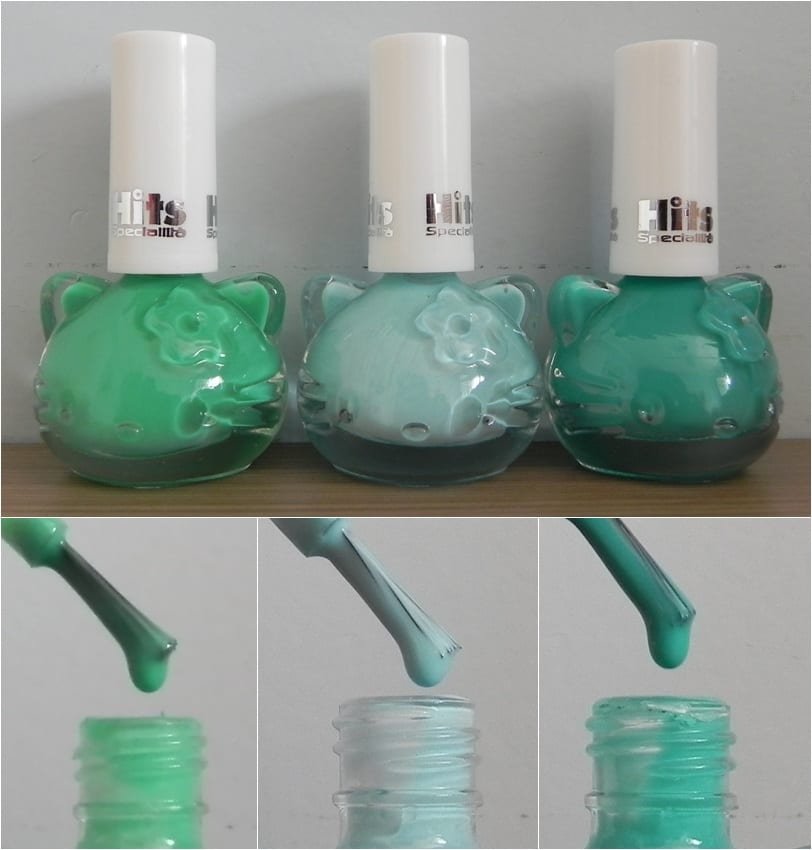Esmaltes-Hk-Speciallita Esmaltes Hello Kitty: Melon, Mint e Gum