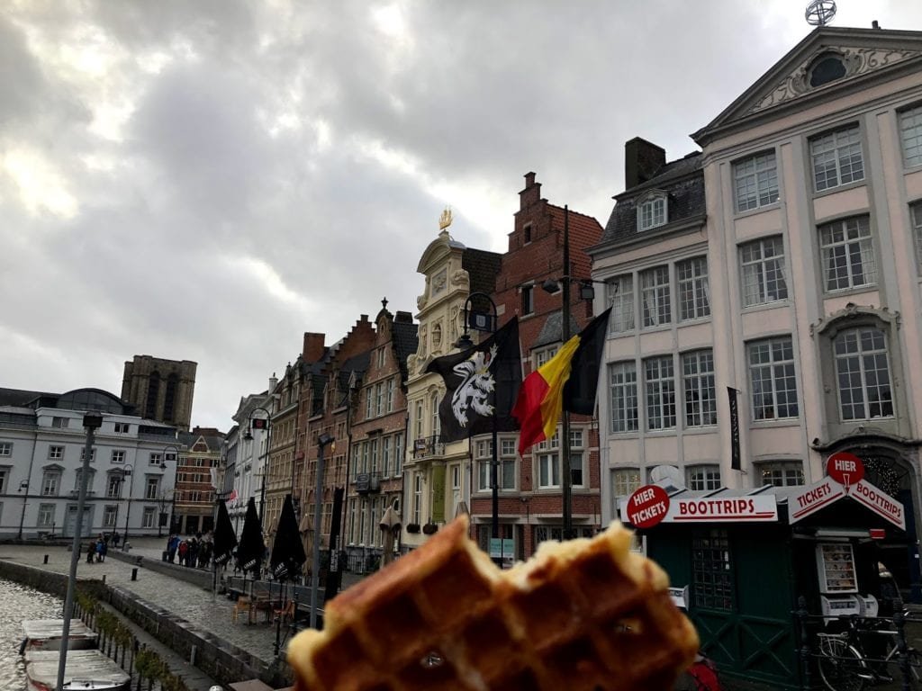 Waffle belga em Gent na Bélgica
