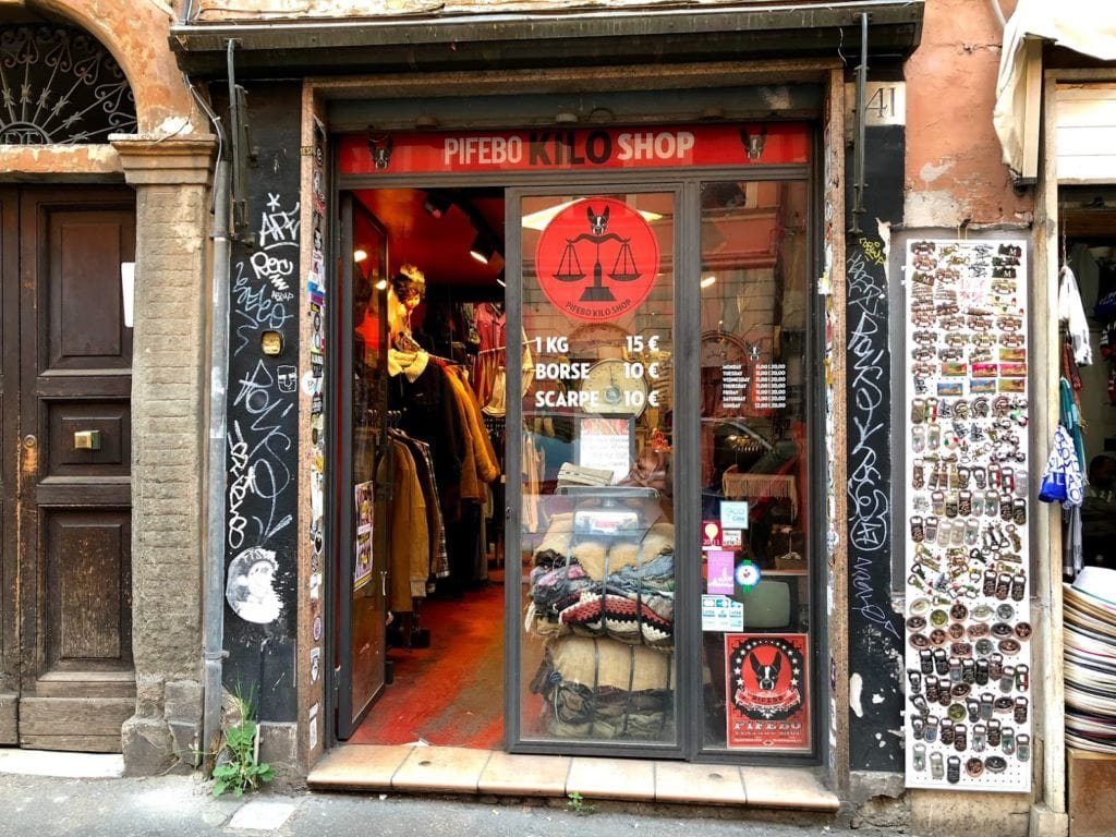 Compras em Roma, Itália