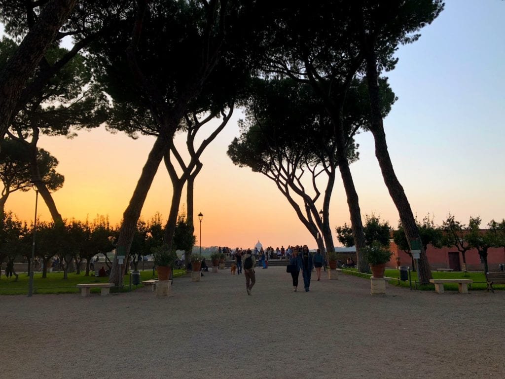 Por do sol em Roma: Giardino degli Aranci