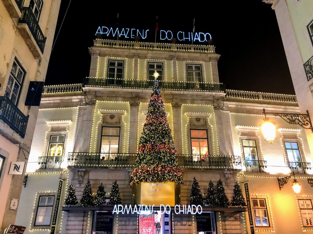 Luzes de Natal em Lisboa, Portugal